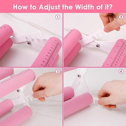 Miniatura 6 de PYD Life Soporte de cuna para vasos para manualidades, aplicación de vinilo, color rosa con medidas de espuma, 3 anchos ajustables para vasos,