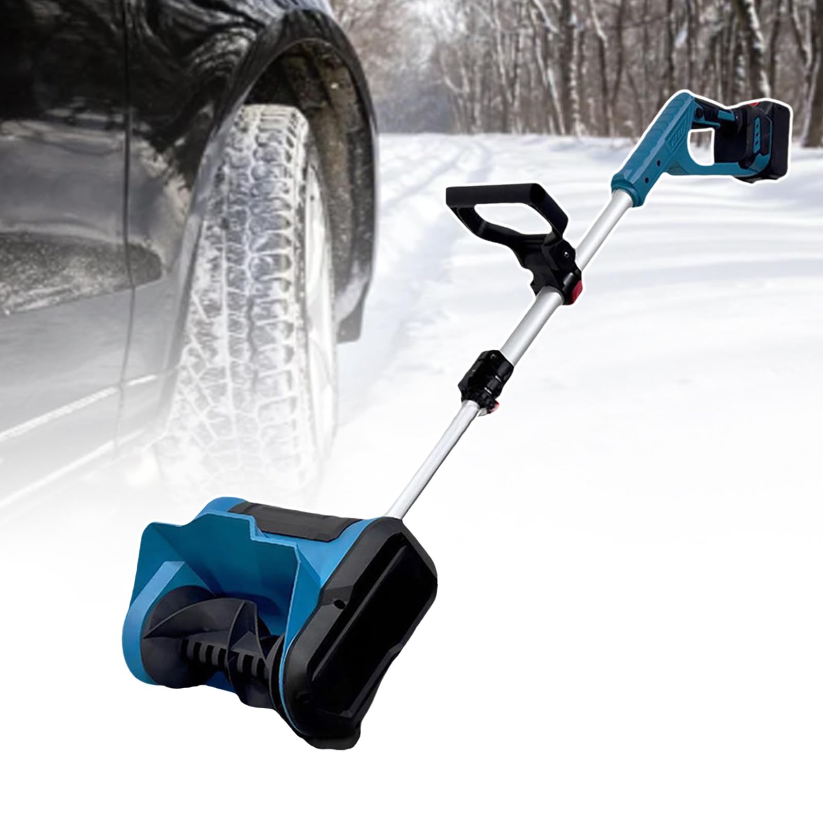 Spazzaneve elettrico, strumento portatile per sgombrare la neve per terrazze e ponti, distanza di proiezione 6,8 m, larghezza di pulizia 31 cm, include 2 batterie ricaricabili