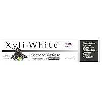 Vista 1 de NOW Solutions, Gel de pasta de dientes Xyliwhite, carbón refrescante con carbón activado, limpia y blanquea, sabor fresco, 6.4 onzas