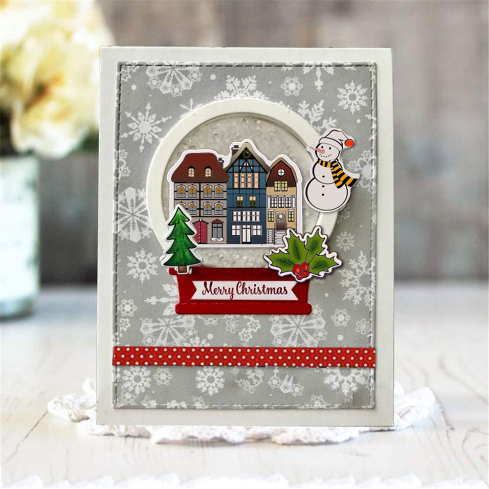 Briartw Timbro trasparente con scritta in lingua inglese Merry Christmas, timbri trasparenti per realizzare biglietti, timbri trasparenti per fotopolimeri natalizi per fai da te, scrapbooking