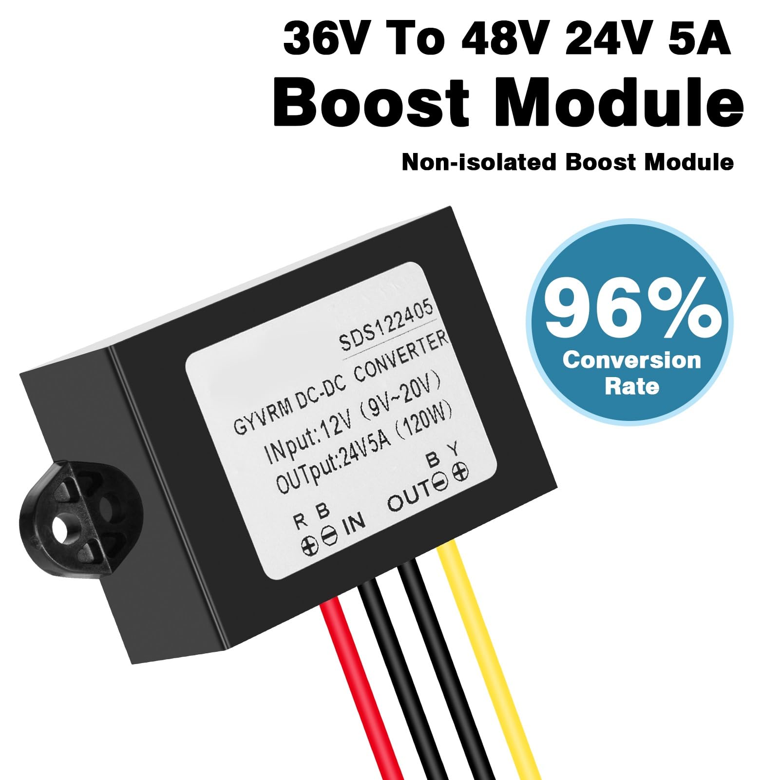 DEWIN 12V auf 24V Spannungswandler, DC-Boost-Wandler DC-DC-Leistungswandler 12V auf 24V 5A Boost-Modul 120W Step-Up-Modul Spannungsregler