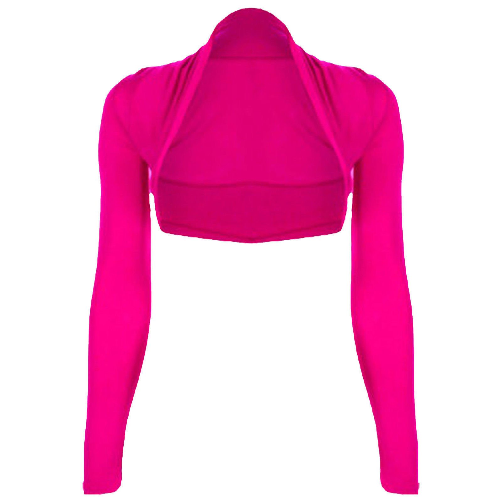 Zee Fashion Women's Cerise Long Sleeve Shrug Cropped Bolero Cardigan Top Plus Size Uk 8-26