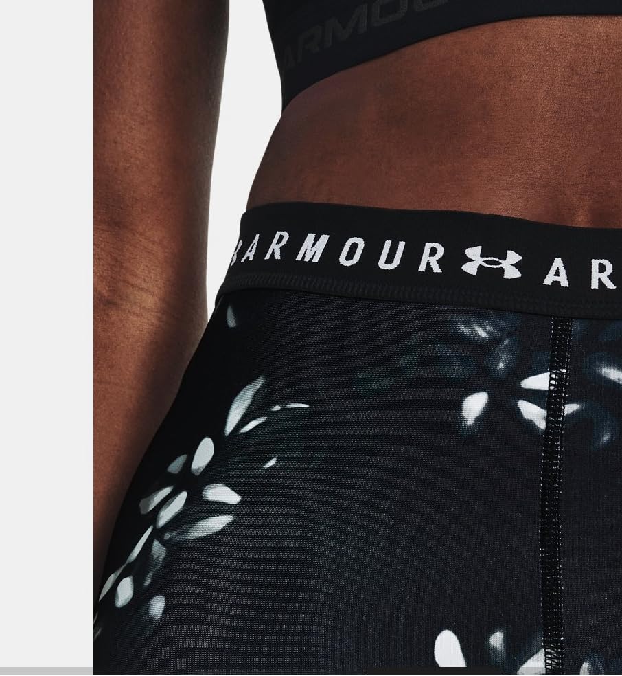 Women's UA Heat Gear Printed Bike Shorts Black/White Small