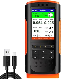 Norpolifomor Real Time Air Quality Detector AQI Monitor Meter Formaldehyde Treating Kit,TVOC Temperature/Humidity Gauge,Particle Counter for Cars,Homes,Schools, Shopping Malls