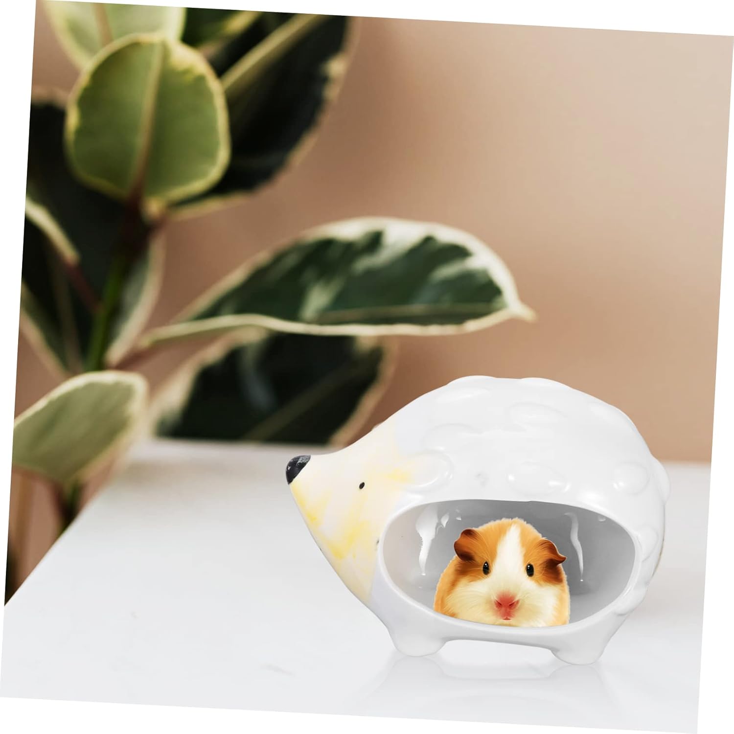 GALPADA Cooling Ceramic Pet Nest for Small Animals Stylish Hedgehog House Guinea Pig Nest Comfortable Design for Hamsters Squirrels and Dwarf Bunnies Unique Summer Retreat