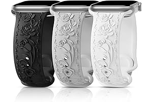 Floral Engraved Band Compatible with Apple Watch & iWatch