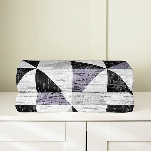 Miniatura 4 de Erosebridal Geomerty - Manta de forro polar con estampado geométrico triangular, manta de franela bohemia con temática de arte abstracto, manta de