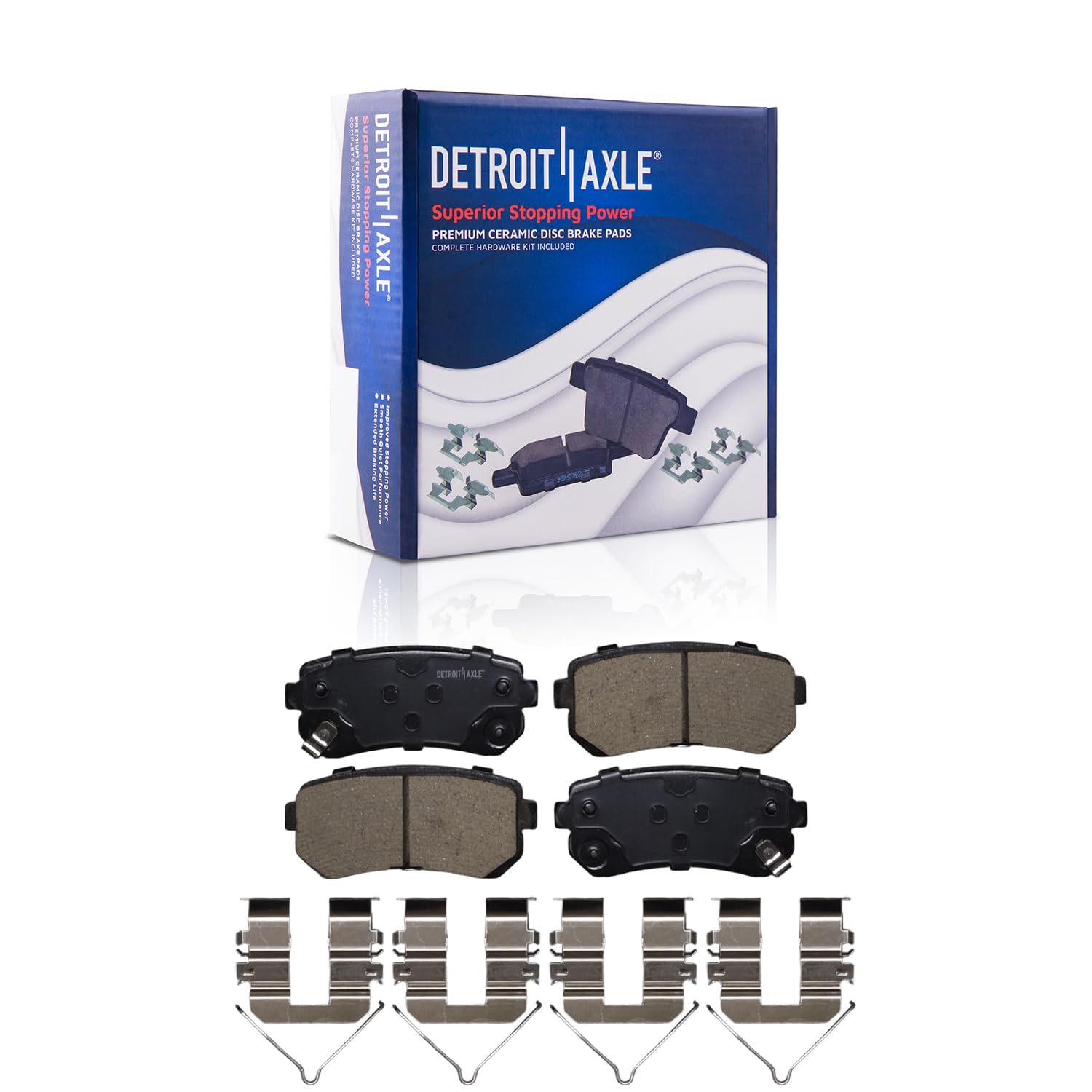 Detroit Axle - Rear Brake Pads for Hyundai 2016-2018 Sonata Kia Optima