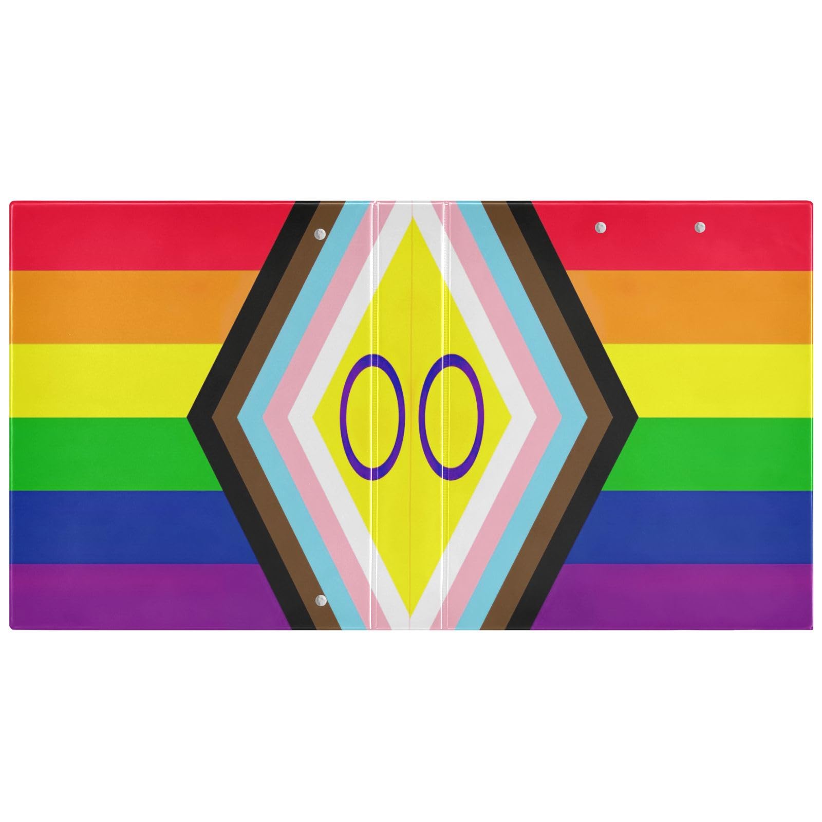 LGBTQ Ringordner mit 3 Ringen, 3,8 cm, dekorativ, niedlich, mit rutschfestem Metallclip, für Schule, Büro, Zuhause, 2 Stück