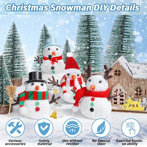 48 Pack Snowman Kit, Christmas Crafts DIY Toys Kit, Build a Snowman Craft Winter Decorations Indoor, Creative Air Dry Clay Modeling Crafts, Christmas Activities School Family Party Supplies by EOBOH - Image 3