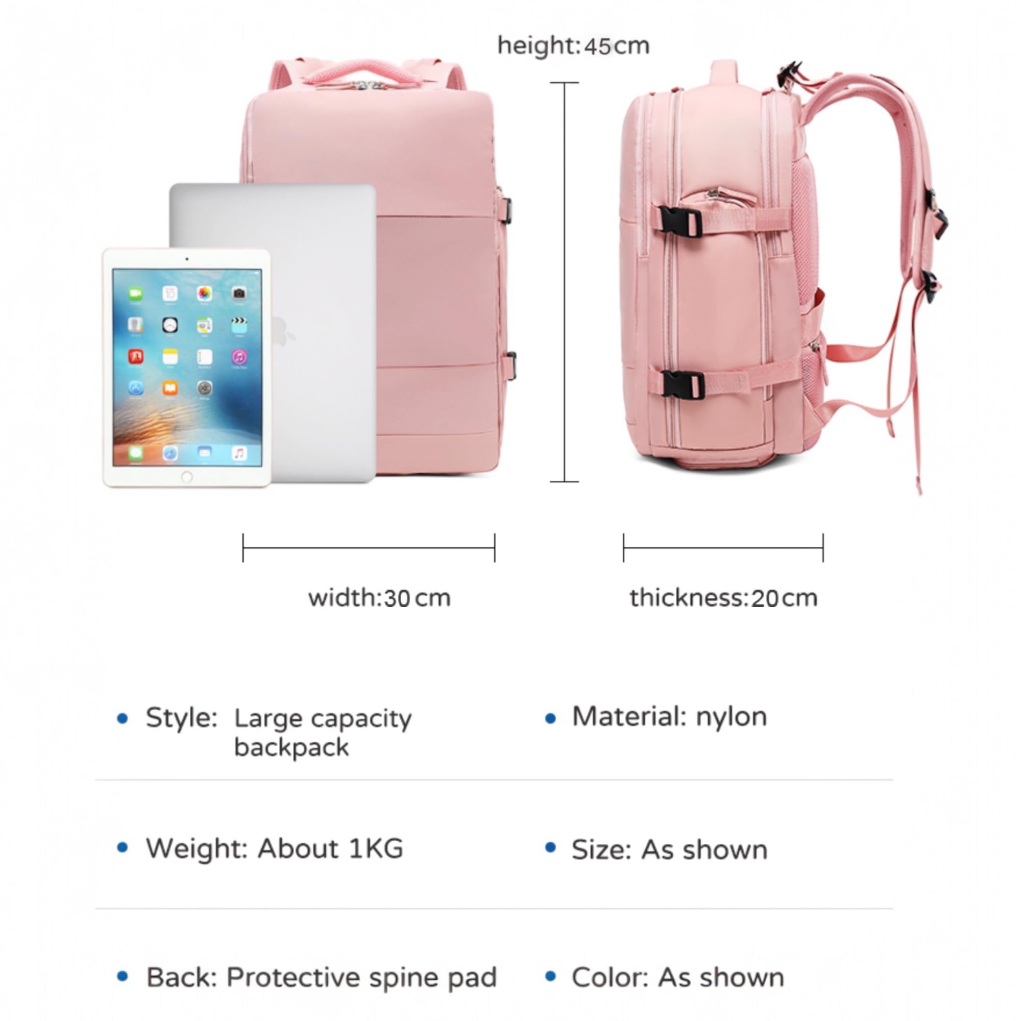 Mochila de Viaje Grande Resistente al Agua con Compartimento para Zapatos, Puerto USB y Antirrobo