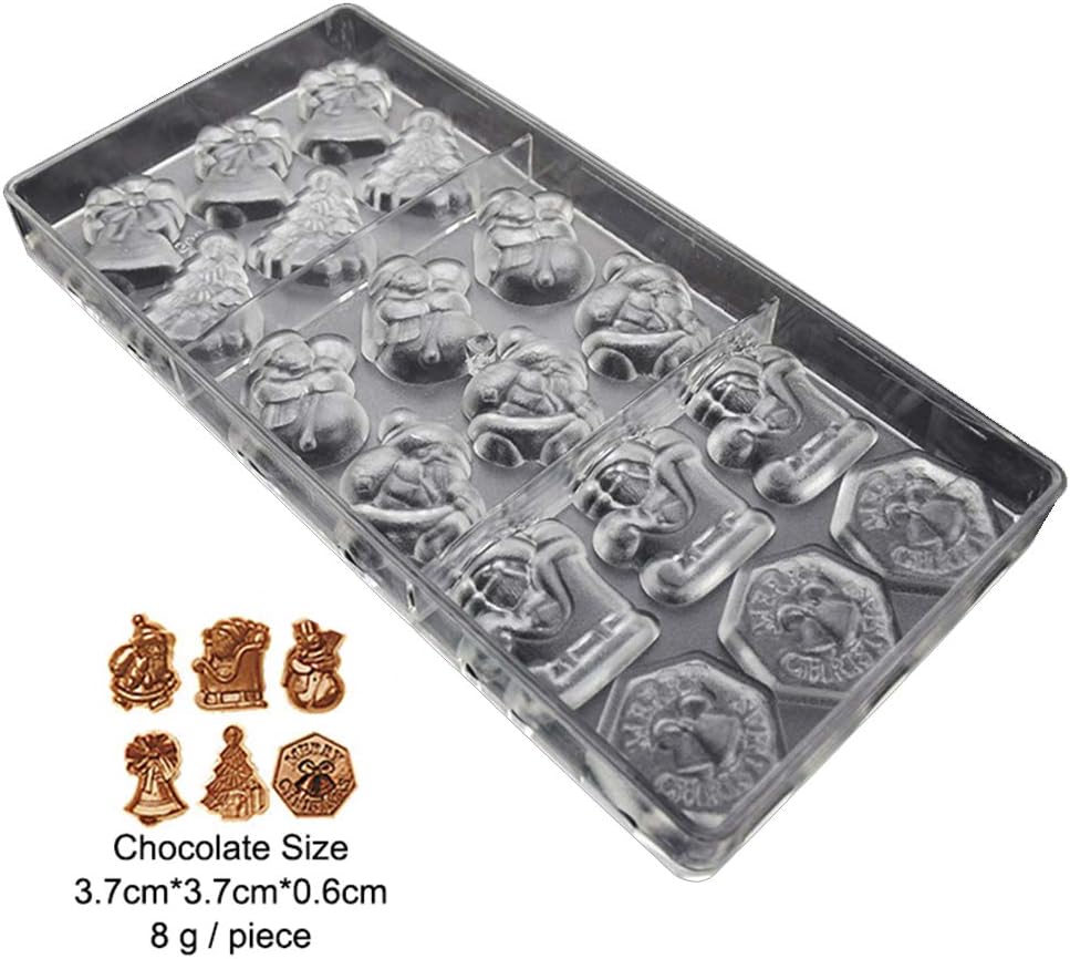 Christmas Molds of Chocolate Bakeware Dessert Baking Santa Claus Form Plastic for Baker Party Pastry Tools Polycarbonate Mould