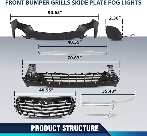Vista 51 de PIT66 Cubierta de parachoques delantero inferior compatible con Chevy Trax 2013-2016 GM1015118, 42371563