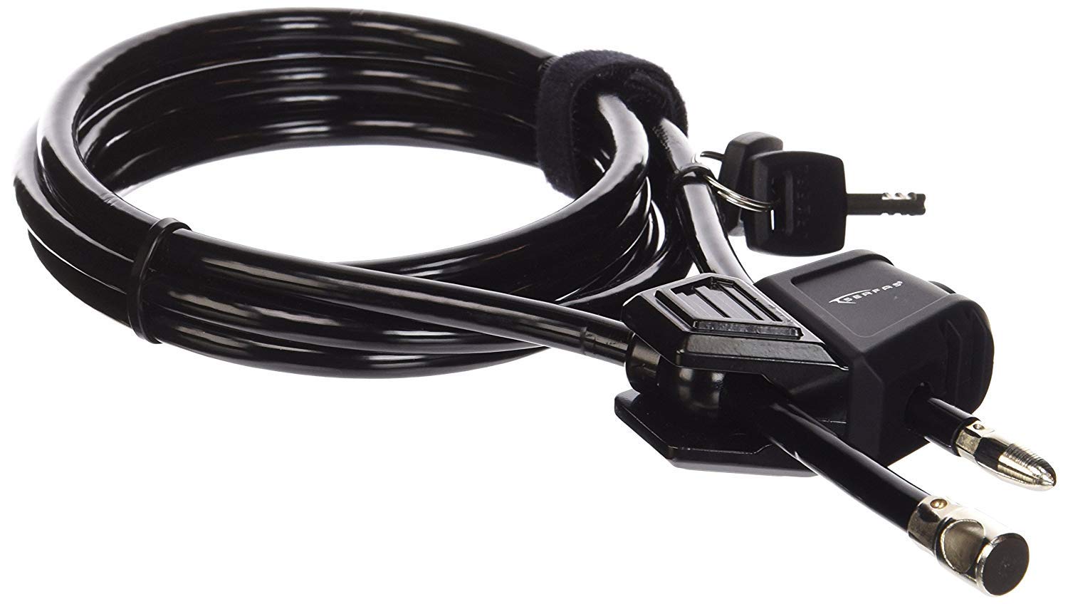 EyezOff Adjustable Cable Lock, Double-Loop Function, 2 Keys, 8mm x 2000mm Cable