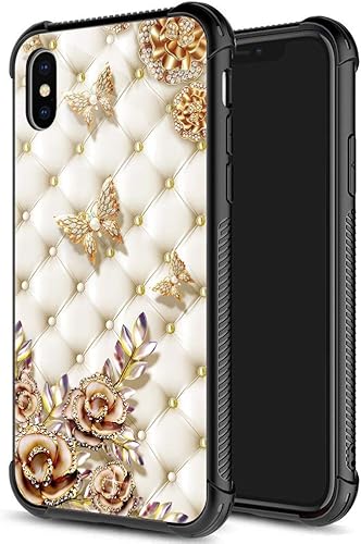 Miniatura 9 de funda para iPhone X/XS, vidrio templado 9H, diseños para niñas y mujeres, de silicona suave TPU, resistente a los golpes, de 5.8 pulgadas, Girasoles