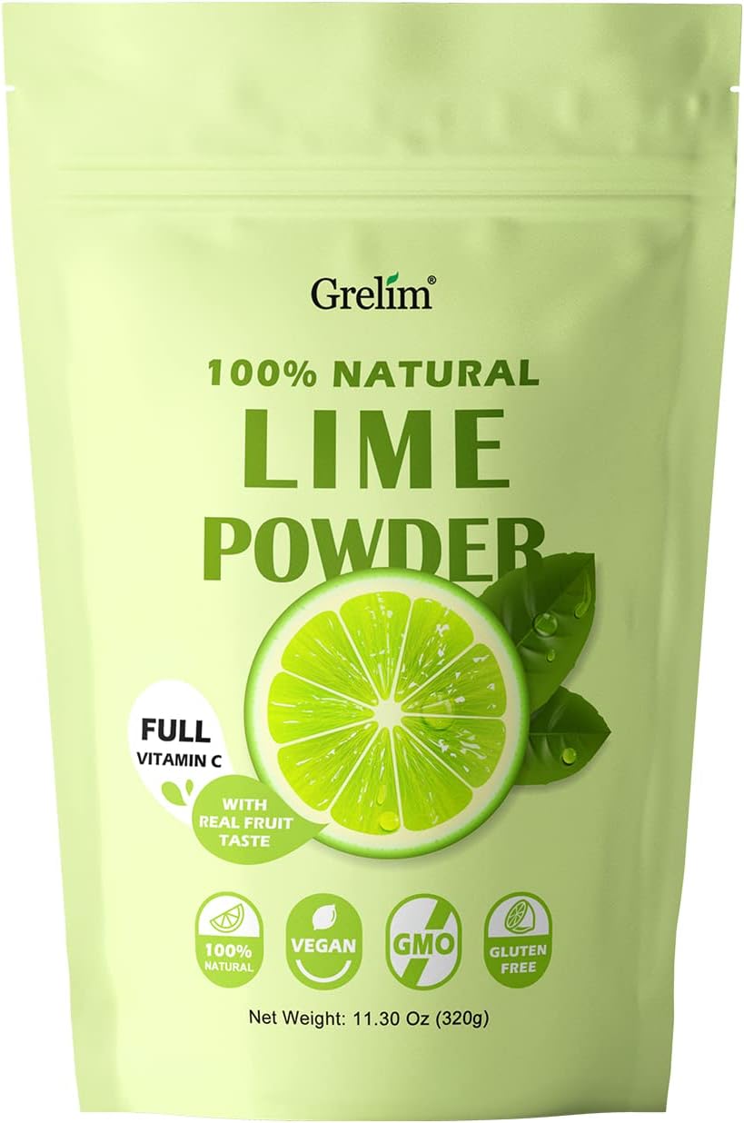 Grelim Lime Powder 11.30 Oz, Freeze Dried Lime Juice Powder, Filler Free, Gluten-Free, Fresh Squeezed Limeade Great for Beverages, Smoothies 320g