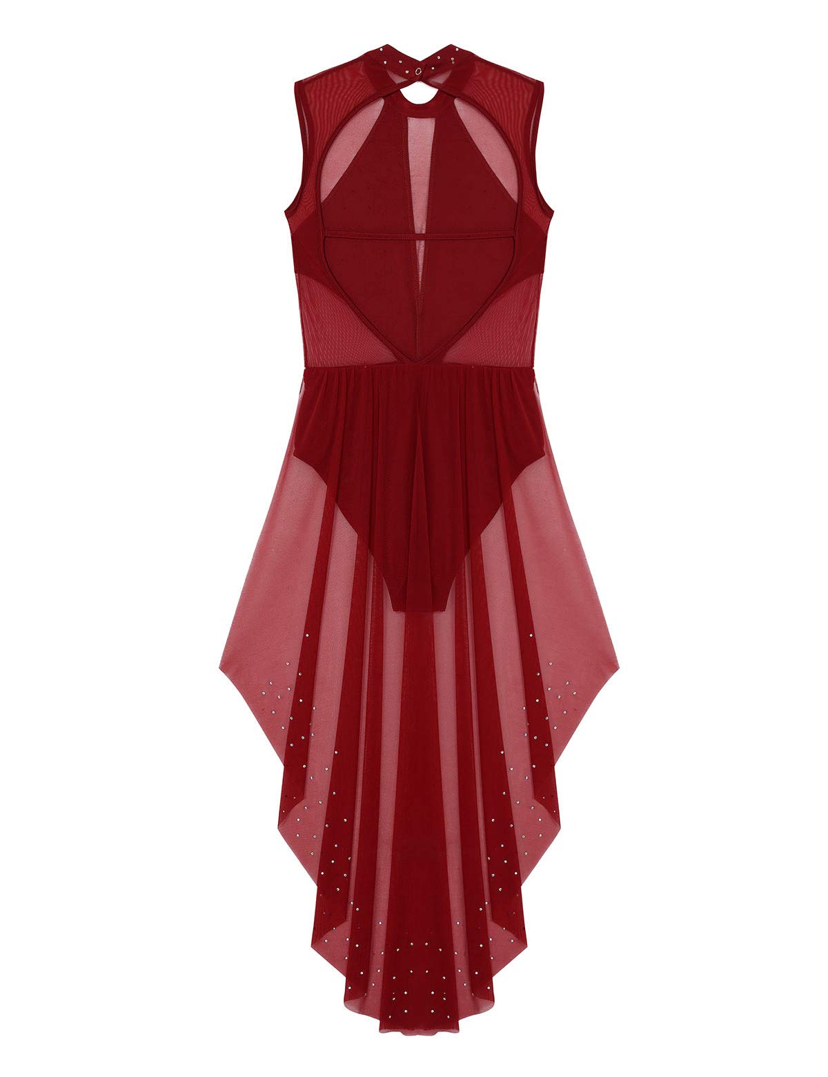 Robe De Danse Femme Asymétrique - Tutu Avec Justaucorps Sans Manches - Pour Gym, Salsa, Patinage - Coton Et Maille