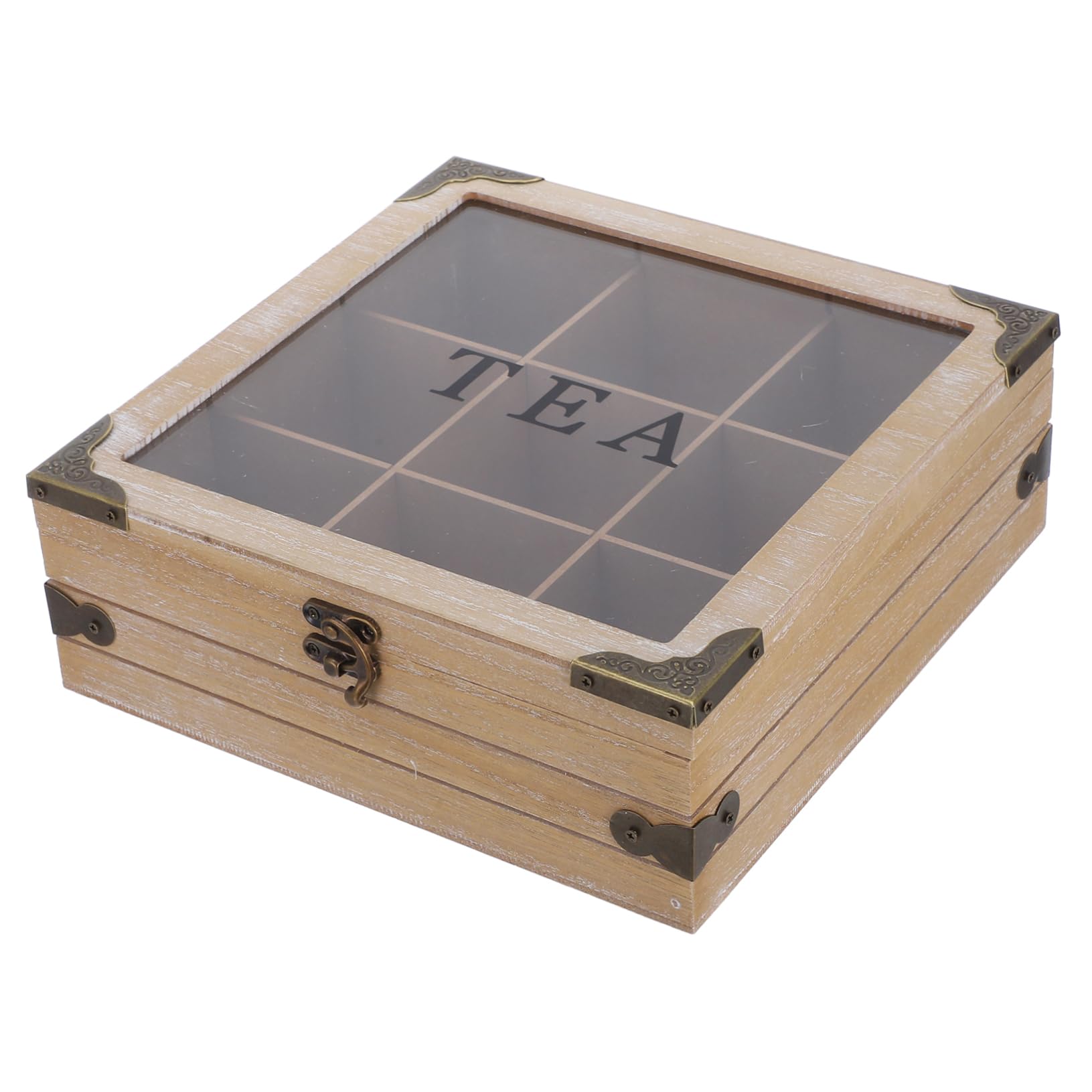 MAGICLULU Organizador de Cajas para Bolsitas de Té de Madera con Compartimentos Múltiples y Gran Capacidad, Soporte para Almacenamiento de Té Cocina