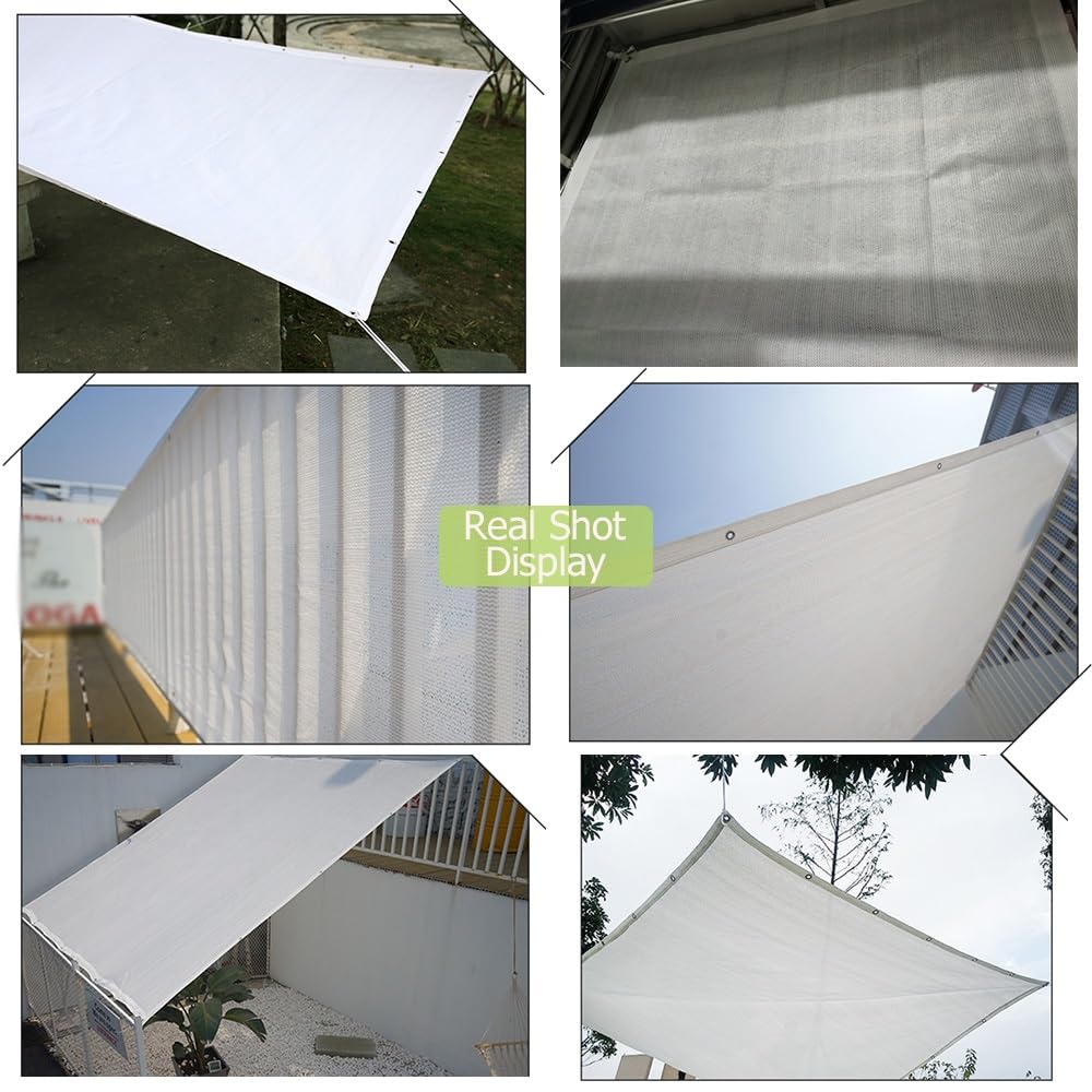Weißes Schattentuch Für Gewächshäuser, Schattennetz Für Gartenpflanzen Mit Ösen, 3 X 2 M, 50% UV-beständig, Schattiergewebe, Rasennetz Für Pergola, Terrasse(2.0x4.0m(6.5x13.1ft))
