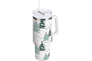 ATTX 40 oz Christmas Tree Tumbler with Handle