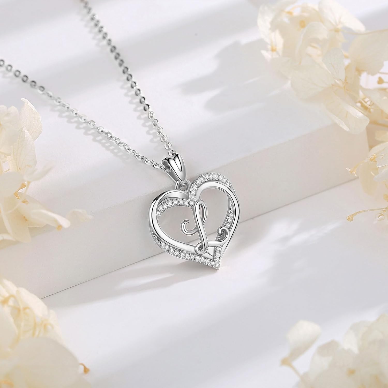 INFUSEU Unique Initial Necklaces for Women Girls Small Heart Letter Jewelry, Meaningful Personalized Gifts - Image 2