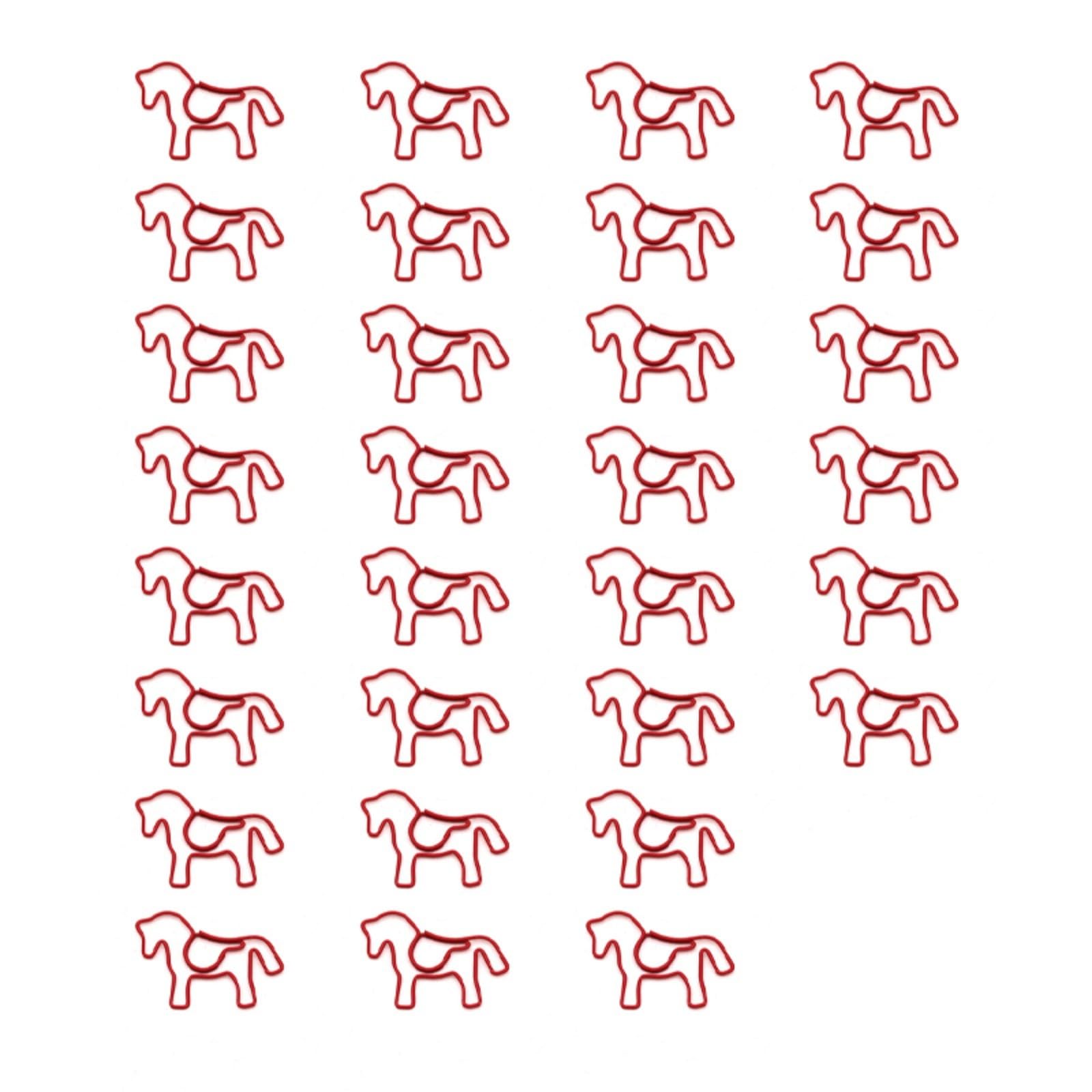 RBRMHM 30Pcs Horse Shape Paper Clip 38x27mm Metal Paperclips Bookmarks Page Clips for Document Note Cards Photo Organization