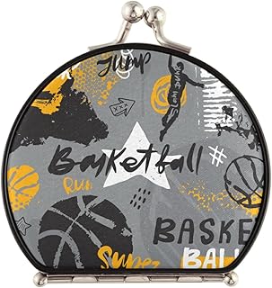 susiyo Vintage Compact & Travel Mirror with Bukle Closure, Grunge Basketball Makeup Mirror Small Portable Foldable Easy to Carry for Women Girls Purses