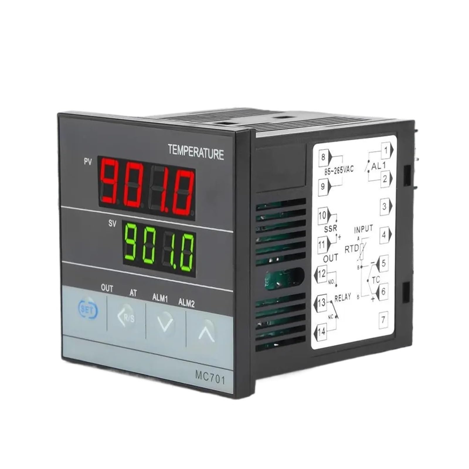 Controlador de temperatura PID digital MC701, termopar K, entrada PT100, relé, salida SSR, instrumento termorregulador.
