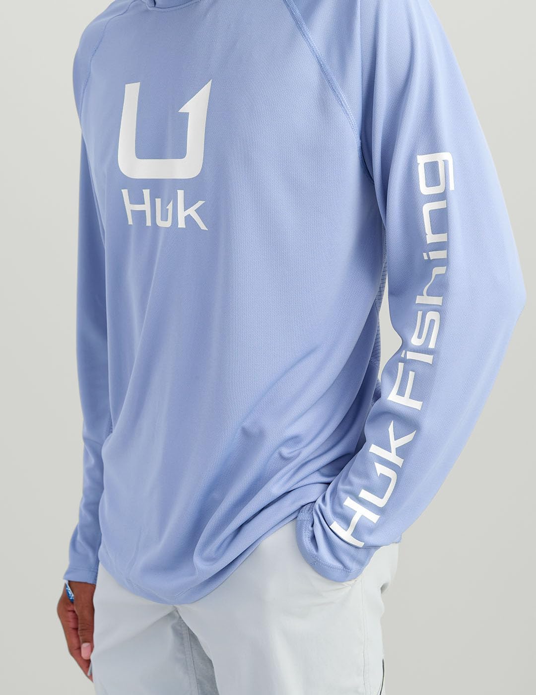 HUK Mens Icon Hoodie, Fishing Shirt with Sun Protection for Men, Fog Green, 3X-Large