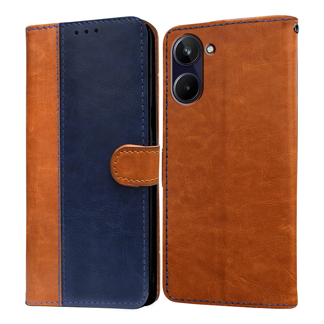 Amazon Brand- Solimo Flip for Realme 10 Pro 5G (Leather_CamelBlue) (B0BX6H249M) Amazon Price History, Amazon Price Tracker