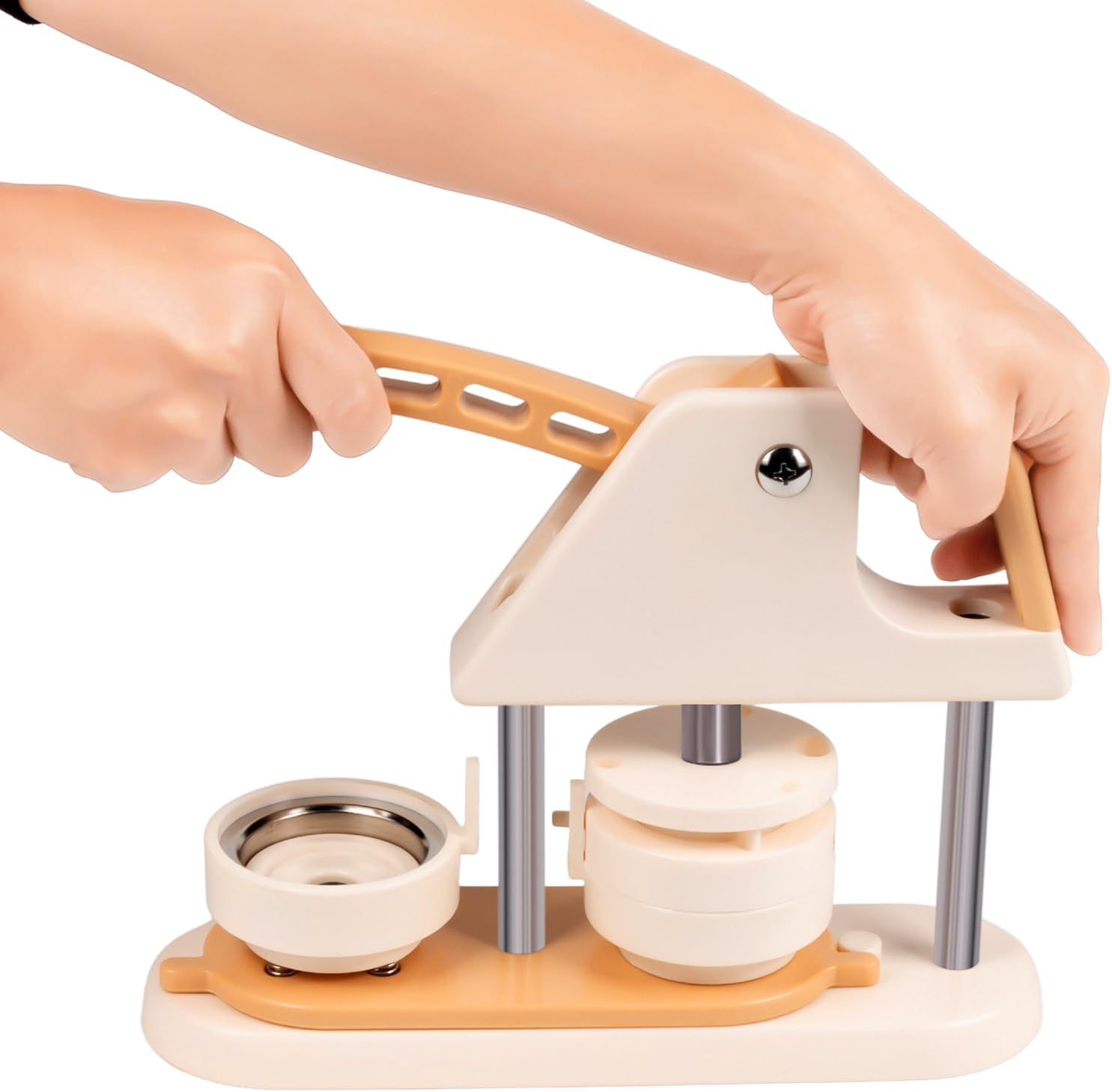 Button Maker Machine, 58mm DIY Pin Badge Maker Custom Badge Press Kit with 100pcs Button Parts and Circle Cutter for Gifts Pin Maker