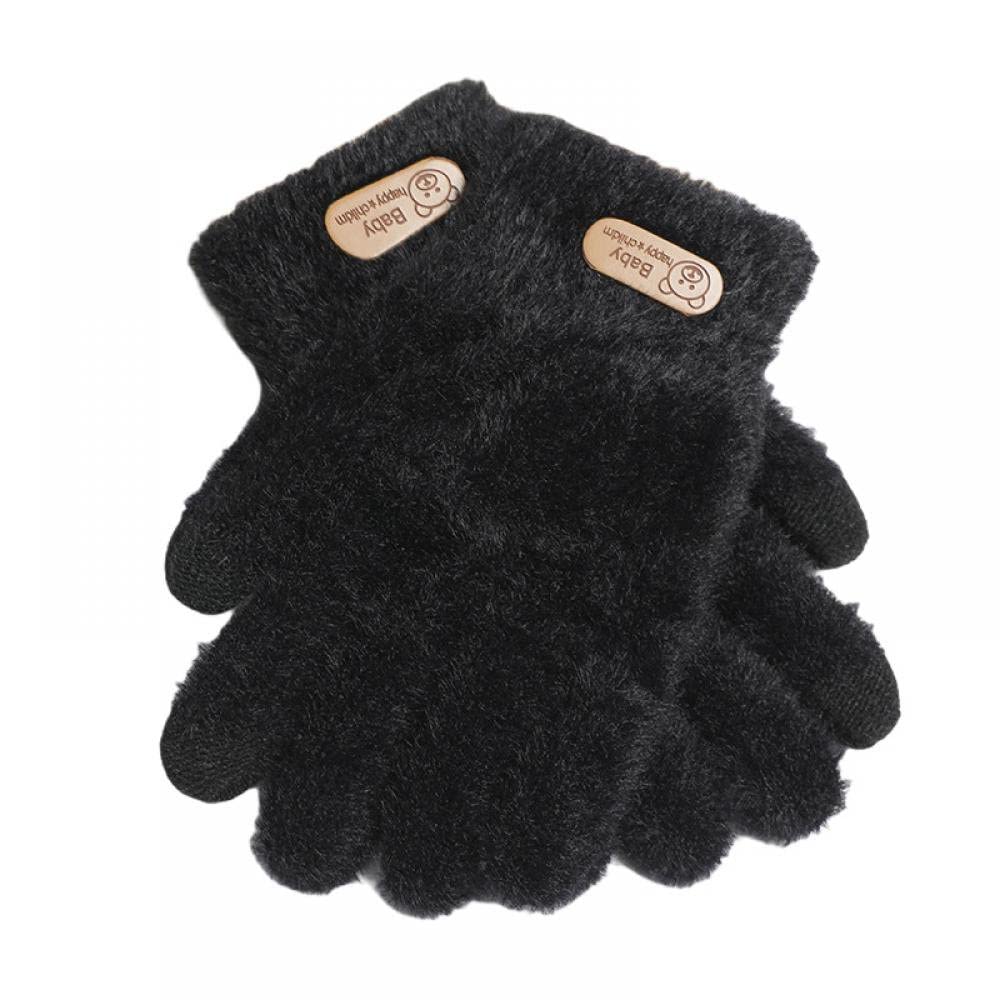 CREATURE Women's Winter Touchscreen Gloves Warm Fleece Furry Gloves Elastic Cuff Winter Gloves (BLACK) - Image 3 thumbnail