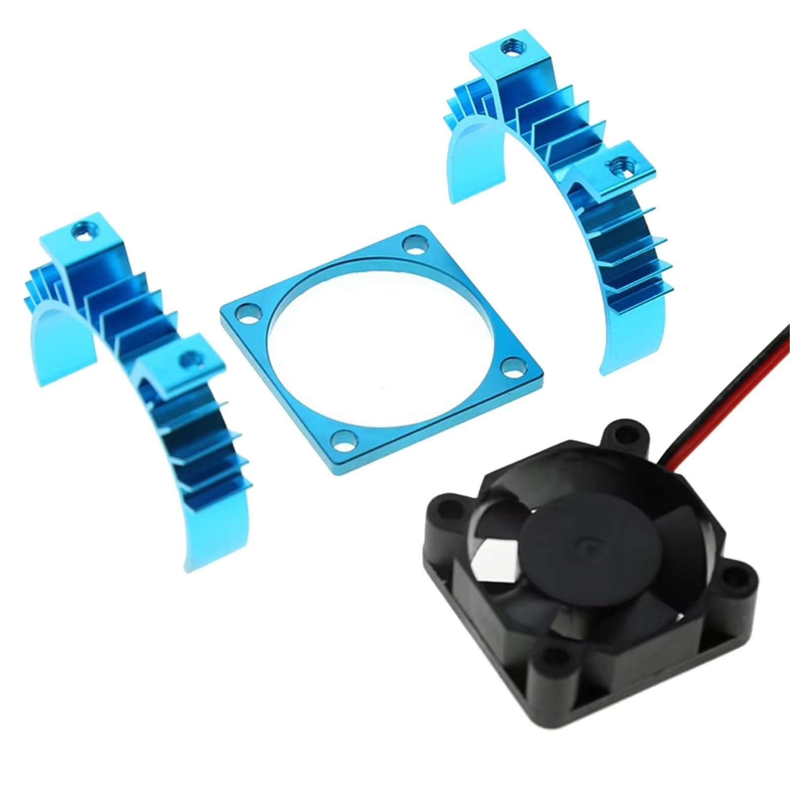 RC Upgrade Accessories for Wltoys 124017 124016 RC Car 540 550 3650 3660 3665 Brushless Electric Motor Cover HeatSink Cooling Fan Parts Refit RC Car Accessories(Blue)