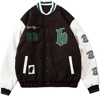 NCDUANSAN Retro American Street Baseball Uniform Fashion Mens and Womens Street Hip Hop Embroidered Loose Jacket Jacket
