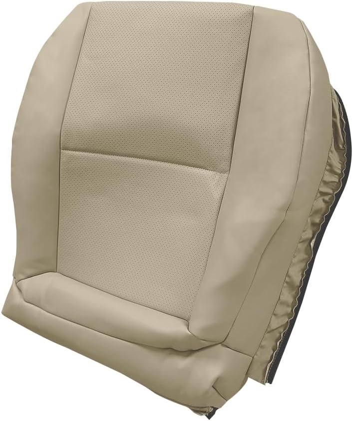 Driver + Passenger Side Bottom Replacement Perforated Leather Seat Cover Tan Compatible with Mercedes-Benz GLK 250 280 300 2008-2014, GLK 350 2008-2015 ，Only for Sport