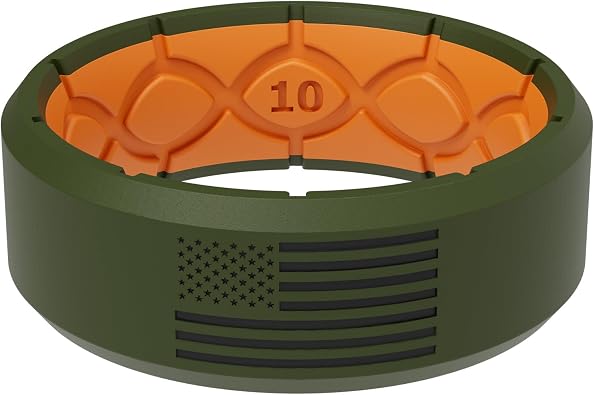Groove Life Edge Silicone Ring - Breathable Rubber Wedding Rings for Men, Unique Design, Comfort Fit Ring
