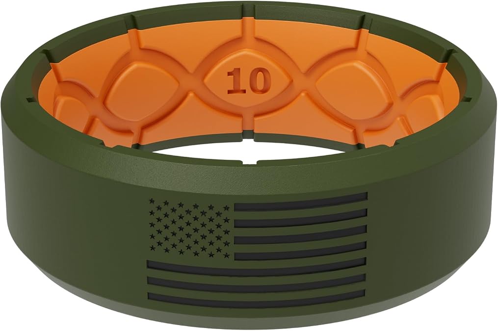 Groove Life Edge Silicone Ring - Breathable Rubber Wedding Rings for Men, Unique Design, Comfort Fit Ring