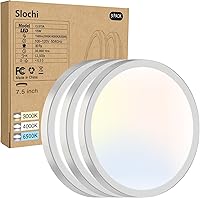 Vista 26 de Lámparas de techo de montaje empotrado, 3000K-4000K-6500K y 100W equivalentes a luces LED planas para techo de habitación, luces de techo redondas