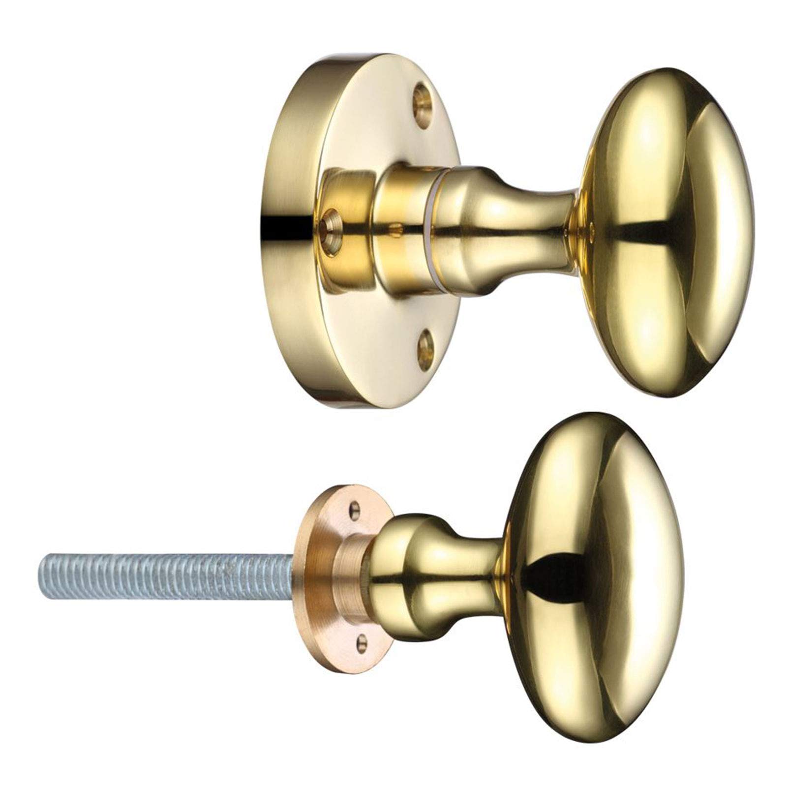 Zoo Rose Oval Rim Knob - 60.5Mm Dia - Polished Brass