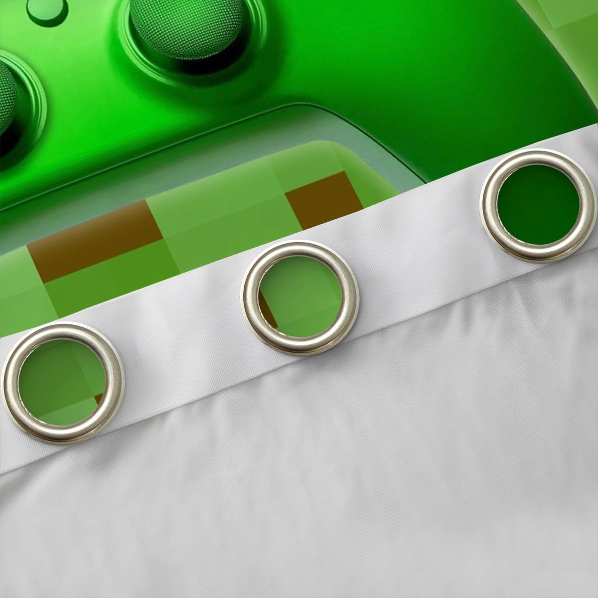 Homemissing Rideaux occultants pour fenêtre de jeu de pixels (2 panneaux, 132,1 x 160 cm) pour chambre d'enfants et de garçons, rideaux occultants pour fenêtre de jeu, vert
