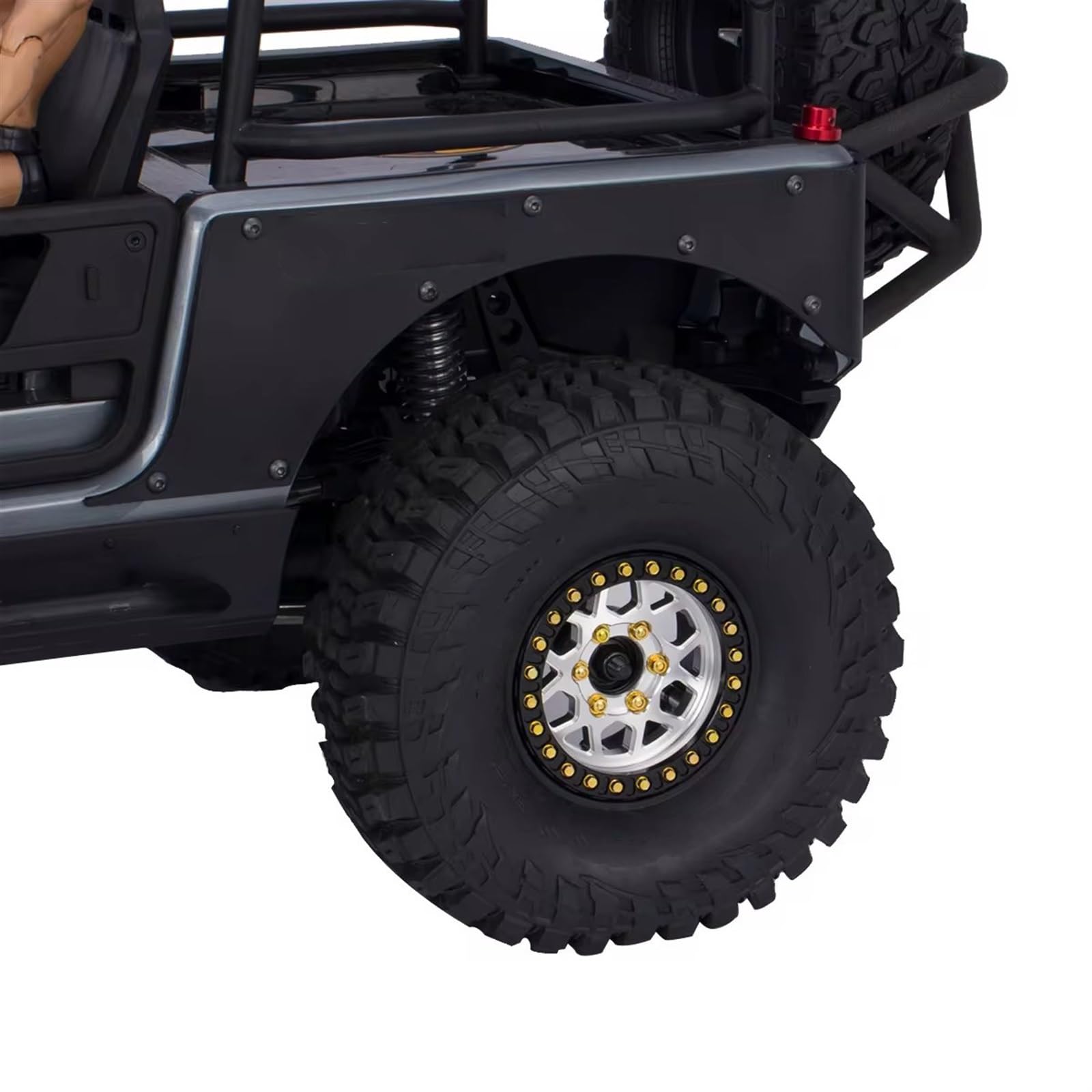 Compatible With Redcat SCX10 TRX4 For Capra 4PCS 1.9 Aluminum Alloy Beadlock Wheel Hub Rim 1/10 RC Car Crawler Upgrade Parts RC Ruote Gomma