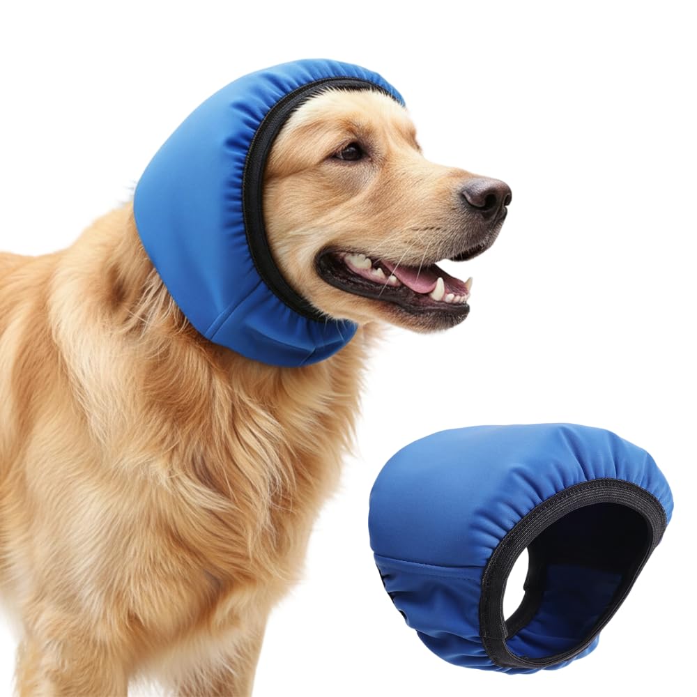 Dog Ear Covers,Waterproof Pet Ear Muffs Noise Protection Adjustable Calming Hoodie for Grooming, Bathing, Swimming, Thunder, Fireworks & Force Drying