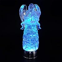 Vista 9 de DRomance - Linterna de bola de nieve de ángel de 11 pulgadas, operada a batería con temporizador de 6 horas, luz LED que cambia de color, ángel