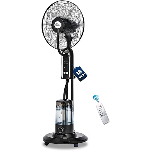 HAVAI RED 18 Mist Pedestal Fan High Speed Remote & Touch Co