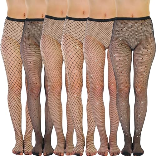 Image of ToBeInStyle Women's Pack of 3 or 6 Diamond Net Fashion Fishnet Sparkle Hosiery Pantyhose