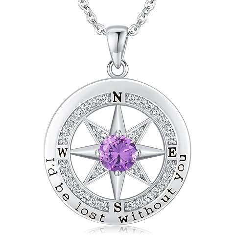 S925 Necklace Gift for Wife |Compass Jewelry |Women Anniversary |Sterling Silver |G...