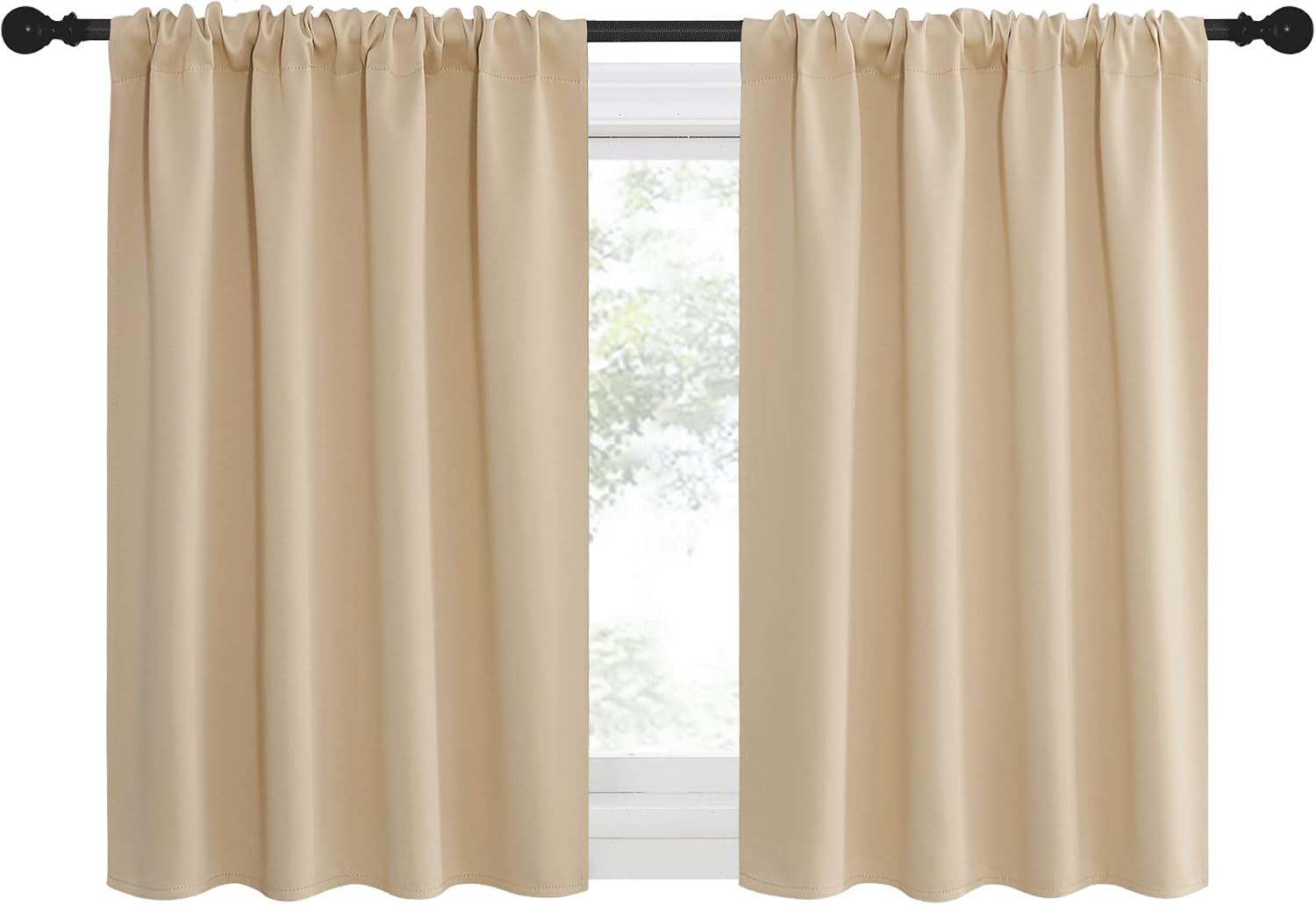 NICETOWN Biscotti Beige Blackout Curtains for Window 42" w x 30" L 2 Panels image 2