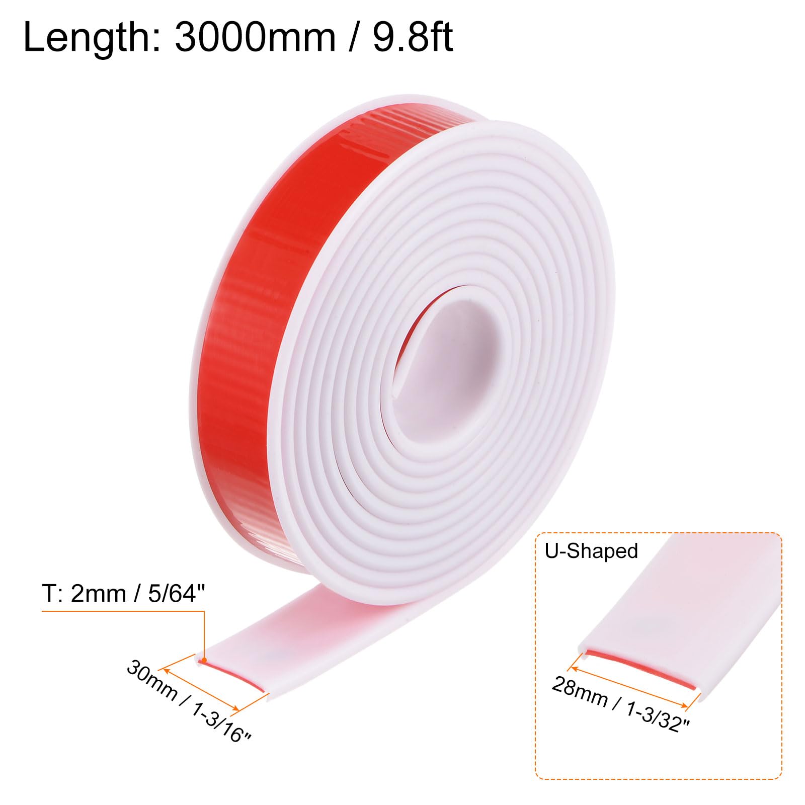 sourcing map U-förmiges Kantenband, 14 mm x 3000 mm, selbstklebend, TPE