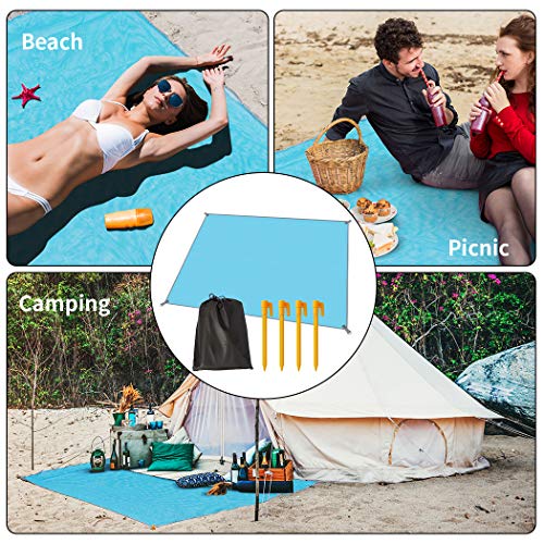 image for Newtion Sand-Free Beach Mat 59 x 78.7 ft Lightweight Beach Mat Sandpro