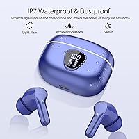 Vista 7 de Wireless Earbuds, Bluetooth 5.4 Headphones HiFi Stereo, Bluetooth Earbuds with ENC Noise Cancelling Mic, IP7 Waterproof in Ear Earphones, 48H, LED